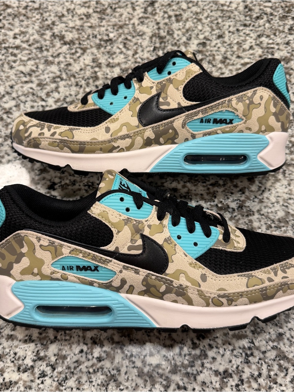 Nike Air Max 90 PRM Shoes Mens Size 10.5 Duck Camo Black Aurora Green IF1721-100